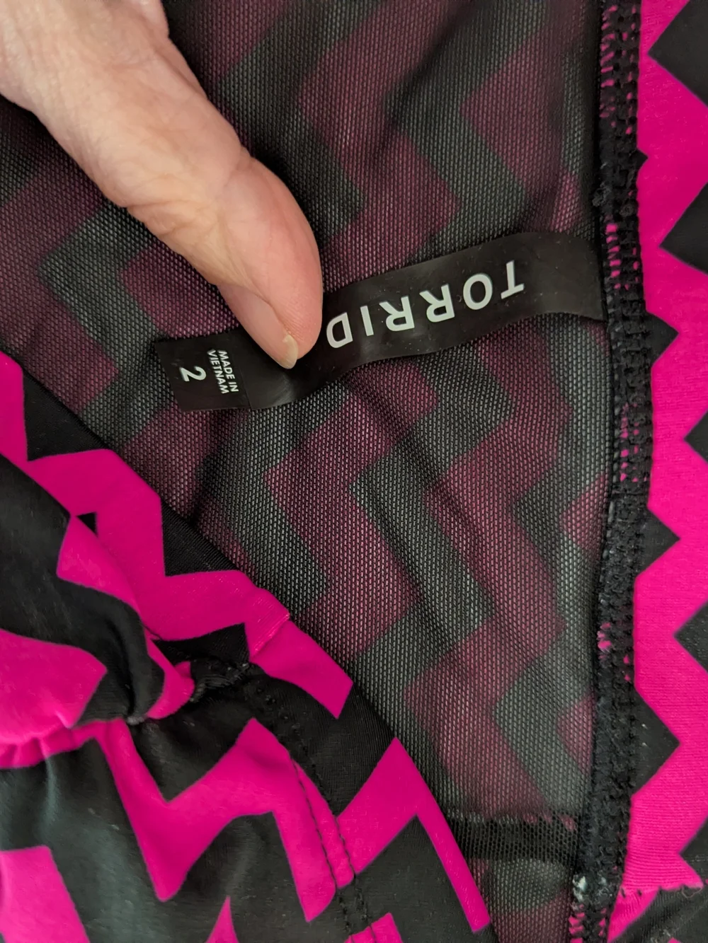 Torrid Pink and Black Zigzag Two-Piece Swim Set - Picture 2 of 4